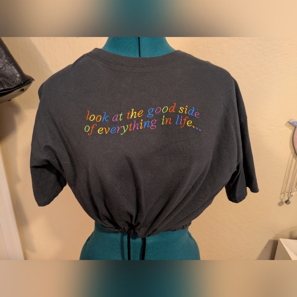 Black Crop Top With Drawstring M